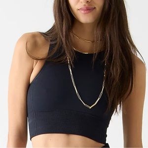 High-neck longline sports bra